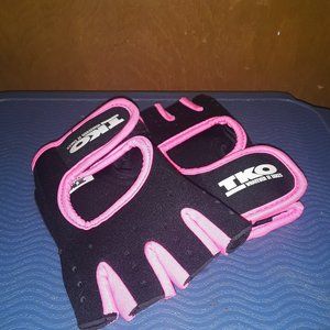 Black And Pink Workout Gloves
